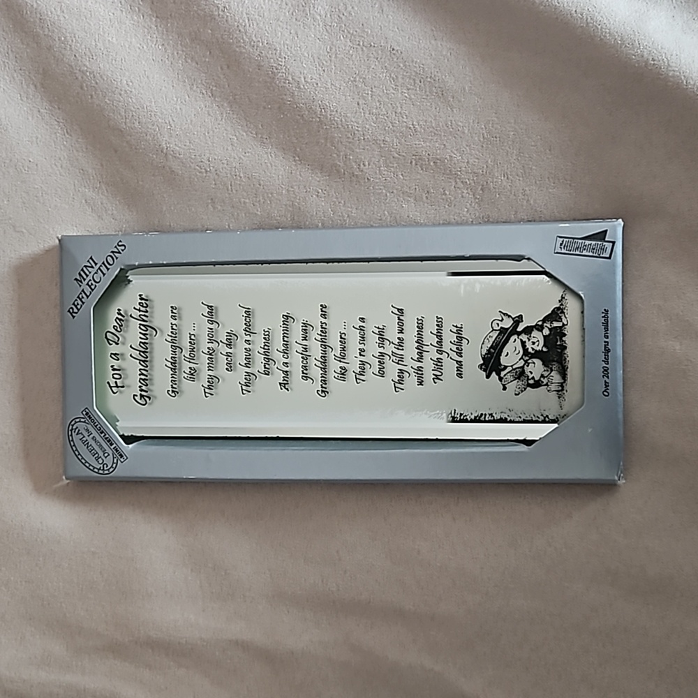 NEW Vintage Granddaughter Mini Reflections Beveled Glass Mirror Standing Plaque
